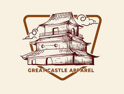 hand draw castle apparel art artwork drawing freelance design handdrawn illustration illustrator tshirt vector vintage