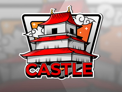 Castle Emblem and Logo Design artwork castle design designer emblem logo freelance design icon illustration japanese logo red vector