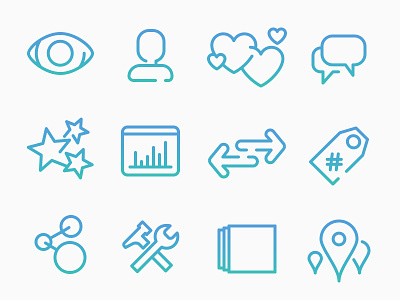 Feature icons gradient icons illustrations