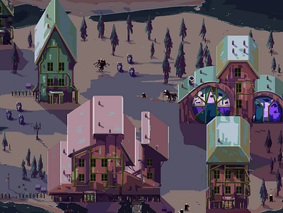 Old coast harvest environment design game art pixel art