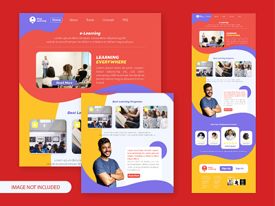 Landing page template for e-learning website books branding campus collage design education landing learning learning platform modern page school student teacher template trainer ui ux web website