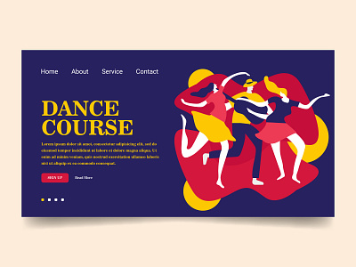 Dance Course Landing Page course dance design drawing dribbble illustrations landing landingpage page web