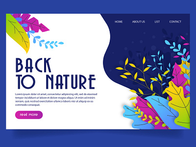 Back to Nature Landing Page Website design gradient landing landingpage nature template ui userinterface ux website