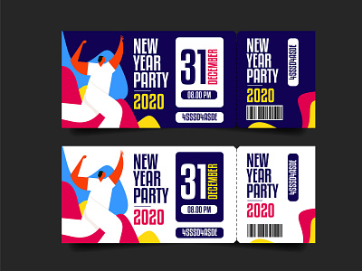 New Year Party Tickets Template 2020 illustration indonesian new new year party template tickets