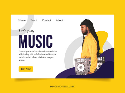 Music Player Landing Page branding design landing landingpage media modern music page player template templates ui website