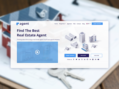 Landing page concept for a real estate design flat front end design illustration landing design landing page concept logo minimal ui web website