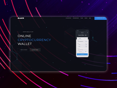 Crypto landing page concept concept design flat landing page minimal ui web web design website