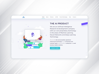 Digital product landing page branding design flat front end illustration landign page minimal ui web website