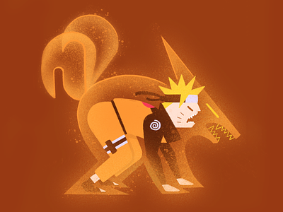 Naruto with demon fox cloak