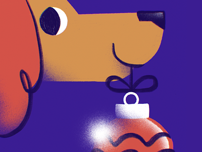 Christmas dog № 1: The official decorator 🐶🎄 christmas christmas tree decoration dog illustration puppy