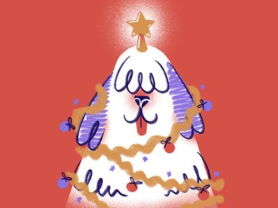 Christmas dog № 6: 🐶🎄 christmas decoration dog illustration natal navidad tree