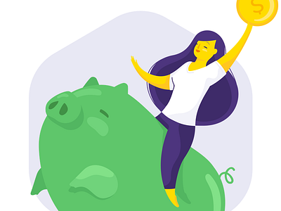 Piggy Bank • Ori 🤖 💸 banco original bank banking bot chatbot financial illustration money ori woman