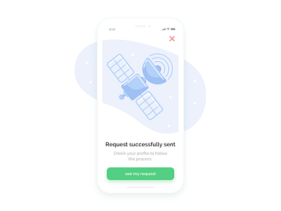 Request Interface illustration interface request satellite sucess ui