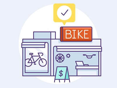 illustration for a bike shop bicycle bike bike shop illustration sport stroke