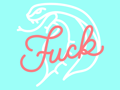 F*ck calligraphy tattoo fuck illustration snake