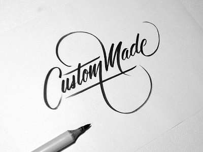 Custom Made brush lettering calligraphy custom hand drawn hand lettering lettering process sketch type typography