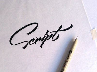 Script brush calligraphy drawing font hand lettering ink lettering logo marker script type