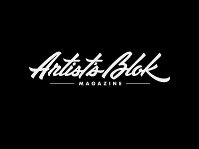 Artists Blok Magazine Logotype brushpen identity lettering logo logotype script typography vector