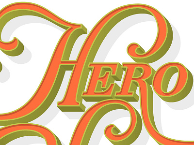 Hero Life 3d branding lettering logo logotype shadow typography