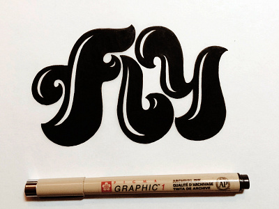 Fly handlettering lettering script sketch type typography