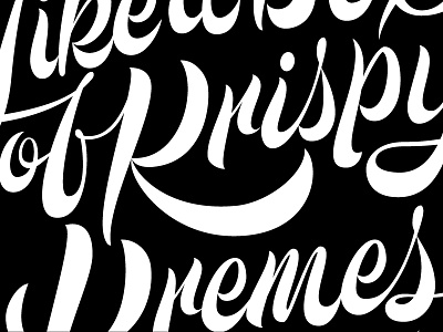 Krispy calligraphy handlettering illustrator lettering script swash type typography vector