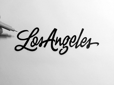 Los Angeles Brush Script brush drawing handlettering lettering script sketches typography