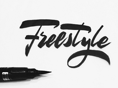 Freestyle brush drawing handlettering lettering script sketches typography