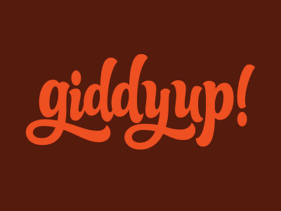 Giddy Up brushscript lettering script vector