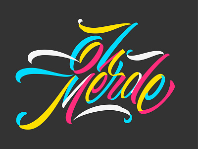 Oh Merde flourish lettering logo logotype script swash