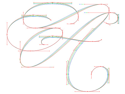 A Bezier lettering script swash type typography vector