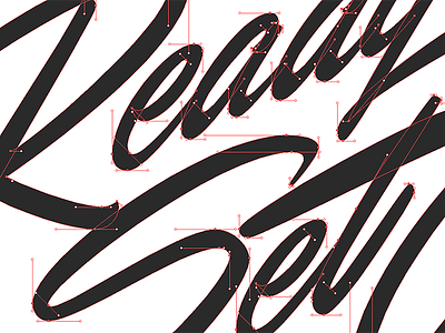 Ready Set Go Bézier Curves brush lettering script vector