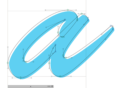 Brush script 'a' bézier curves bezier brush design lettering script type typography vector