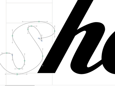 Open corner bezier design font script type typography vector