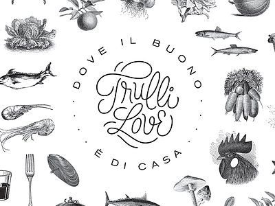 Trulli Love Logotype design identity lettering script type typography vector