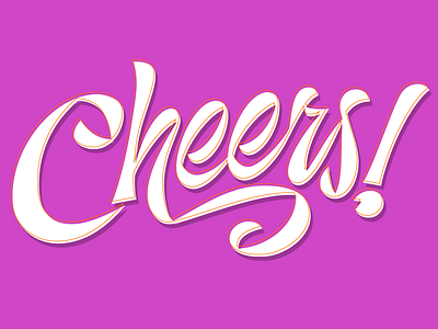 Cheers! bezier brush design lettering script type typography vector