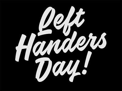 Left Handers Day character font glyph lettering script type typeface