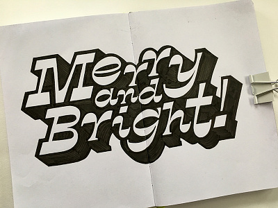 Merry and Bright Sketchbook drawing illustration lettering sketch type typography