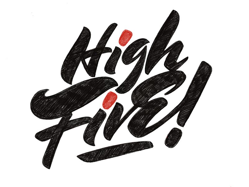 High Five! procreateapp ipad typography casual script brush lettering lettering