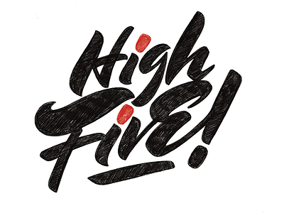 High Five! brush lettering casual script ipad lettering procreateapp typography