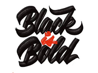 Black Is Bold brushlettering brushpen brushscript calligraphy ipad pro lettering procreate app script