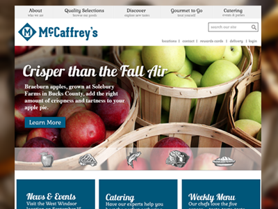 McCaffrey's Pitch ui web design