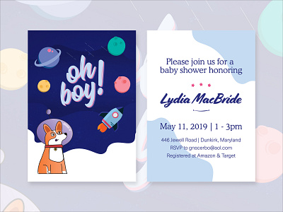 Oh Boy Baby Shower Invitations baby baby boy baby shower boy cooper design invitation minimal oh boy print procreate rocket shower