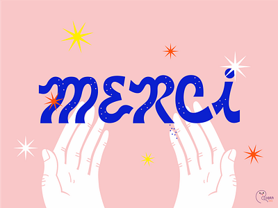 Merci hands illustration merci thanks thanksyou type typographie typography wish