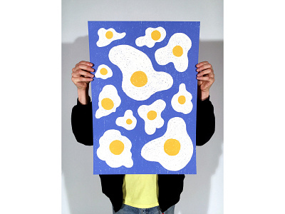 Sunny side up Poster art artwork colour design digital art digital design drawing eggs food illustration illustration art poster poster art print prints