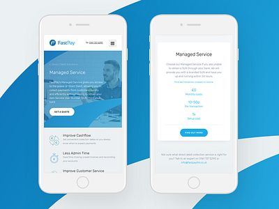 Inner Page Mobile Design blue gradient mobile responsive website