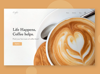 Coffee landing page adobe adobexd art branding coffee design flat illustration minimal ui ux web website xd xd design