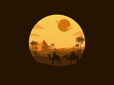 Desert camel desert illustration landscape vector