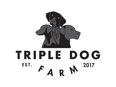Triple Dog Farm branding dogs farm futura illustration logo ranch