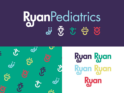Ryan Pediatrics Logo and Brand Elements branding doctor health icons logo pediatrics typography