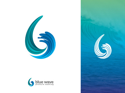 Blue Wave Logo Design b blue wave brand and identity branding logo vector wave logo